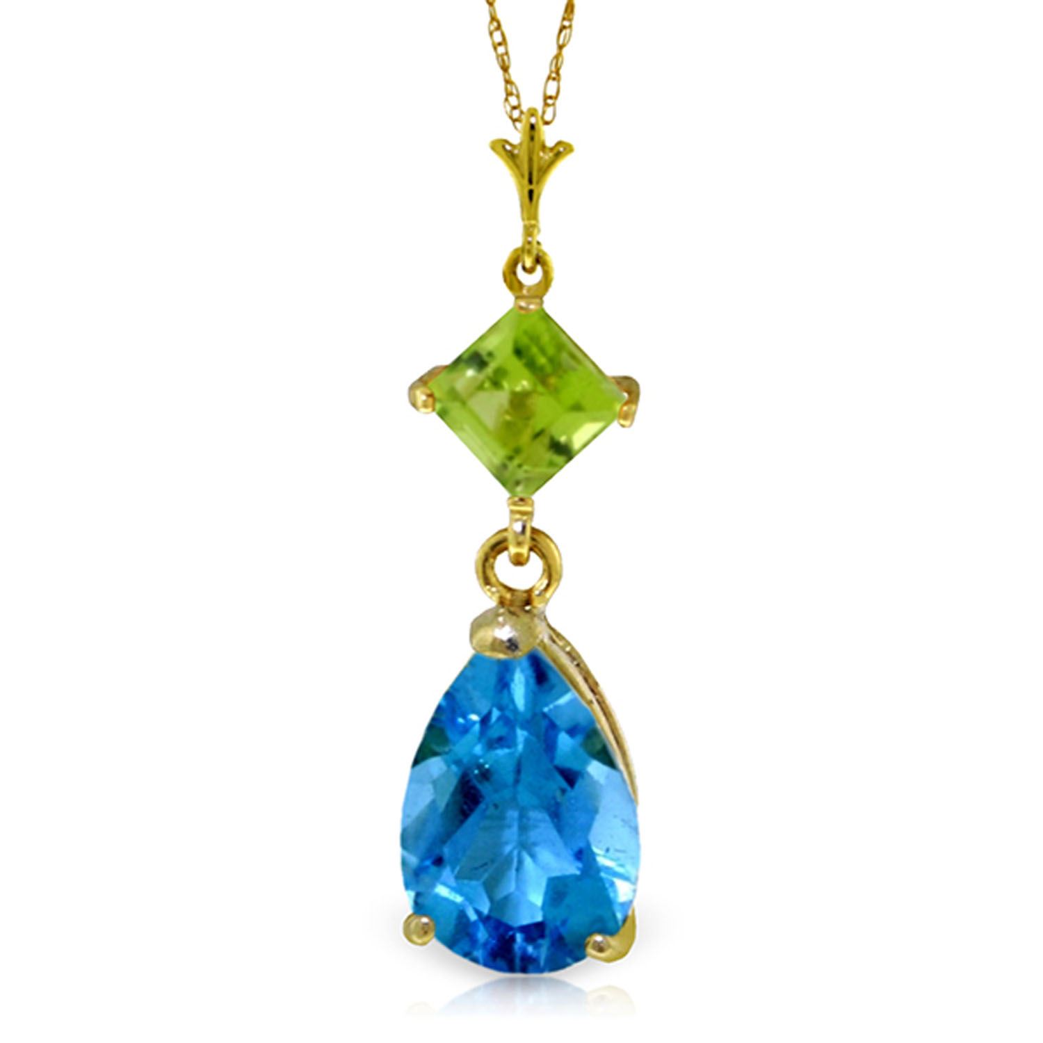 ALARRI 1.23 Carat 14K Solid White Gold Necklace Natural Diamond Peridot with 22 Inch Chain Length ALARRI 1.23 Carat 14K Solid White Gold Necklace Natural Diamond Peridot with 22 Inch Chain Length